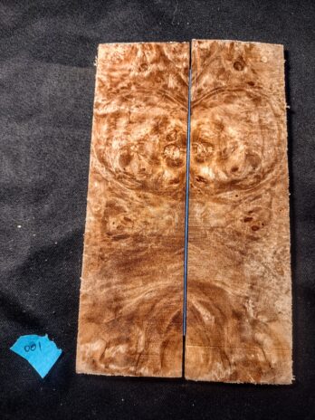 Maple Burl Knife Scales – Bookmatched – 6.75″x 2″- Set #001