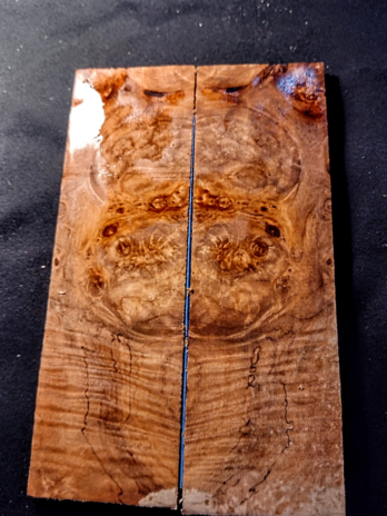 Maple Burl Knife Scales – Bookmatched – 6″x 2″- Set #008