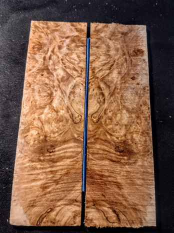 Maple Burl Knife Scales – Bookmatched – 6″x 2″- Set #010