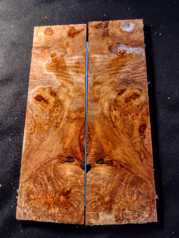 Maple Burl Knife Scales – Bookmatched – 6″x 2″- Set #013
