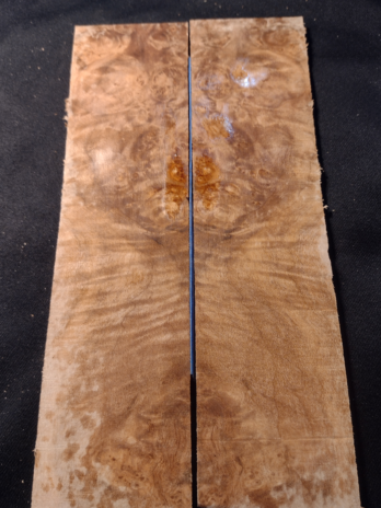 Maple Burl Knife Scales – Bookmatched – 7″x 2″- Set #014