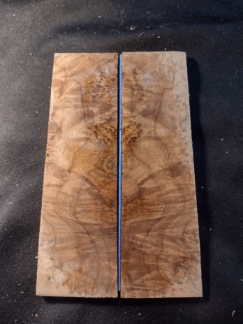 Maple Burl Knife Scales – Bookmatched – 6″x 2″- Set #015