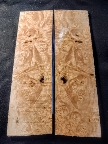 Maple Burl Knife Scales – Bookmatched – 7″x 2″- Set #016