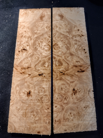 Maple Burl Knife Scales – Bookmatched – 7″x 2″- Set #018