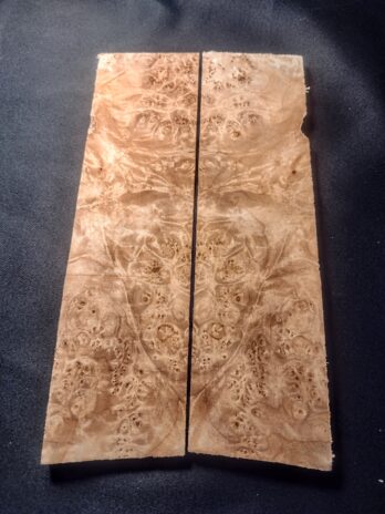 Maple Burl Knife Scales – Bookmatched – 7″x 2″- Set #019