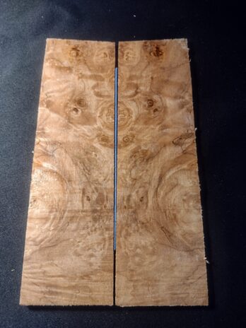 Maple Burl Knife Scales – Bookmatched – 6″x 2″- Set #023