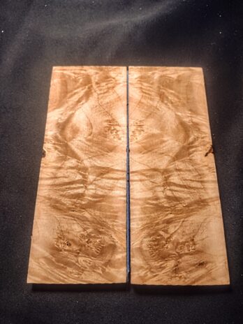 Maple Burl Knife Scales – Bookmatched – 6″x 2″- Set #028