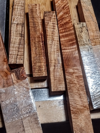 Pool Cue Blank Set — Maple (Curly/Spalted/Burl) — Matched Pieces 13″ & 6″