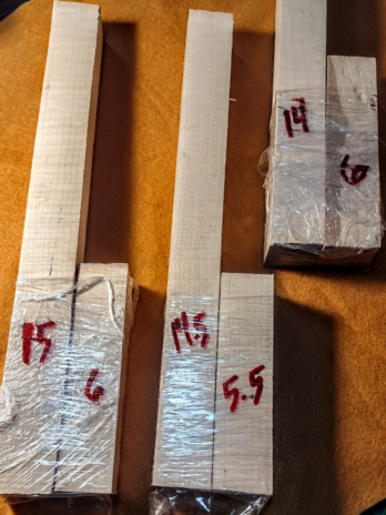 Pool Cue Blank Set — Maple (Curly/Spalted/Burl) — Matched Pieces 13″ & 6″