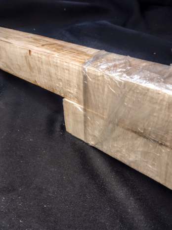 Pool Cue Blank Set — Curly Maple — Matched Pieces 15″x1.5 and 6″x1.5″ cs-03